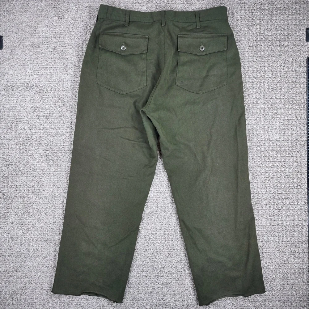 Vintage 1981 80s Terry Fire Resistant Trousers Mens 38x30 Green Aramid *READ*
